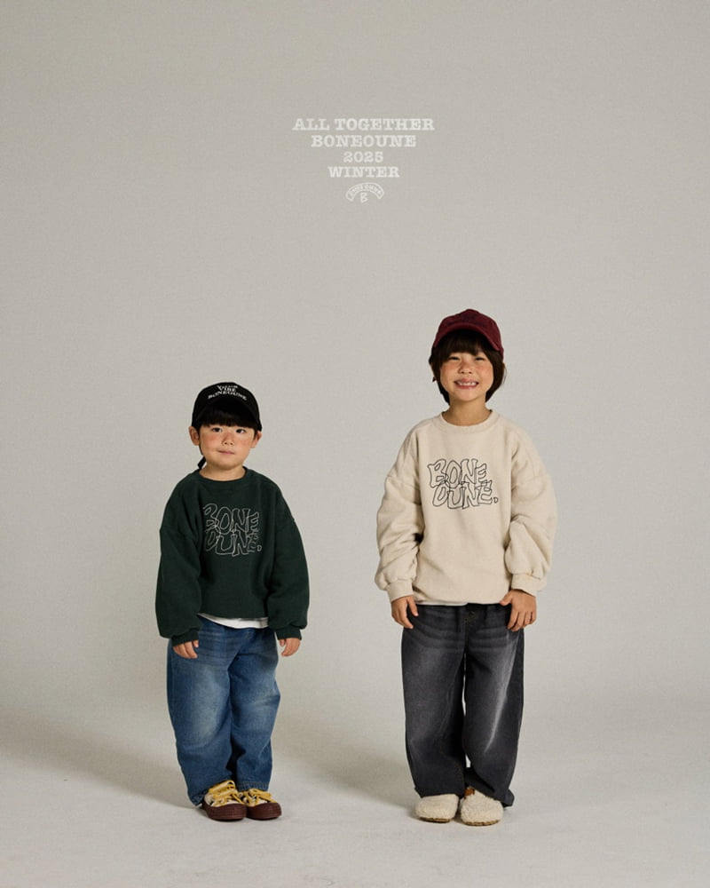 Boneoune - Korean Children Fashion - #designkidswear - Graphic Embroidery Sweatshirt - 3