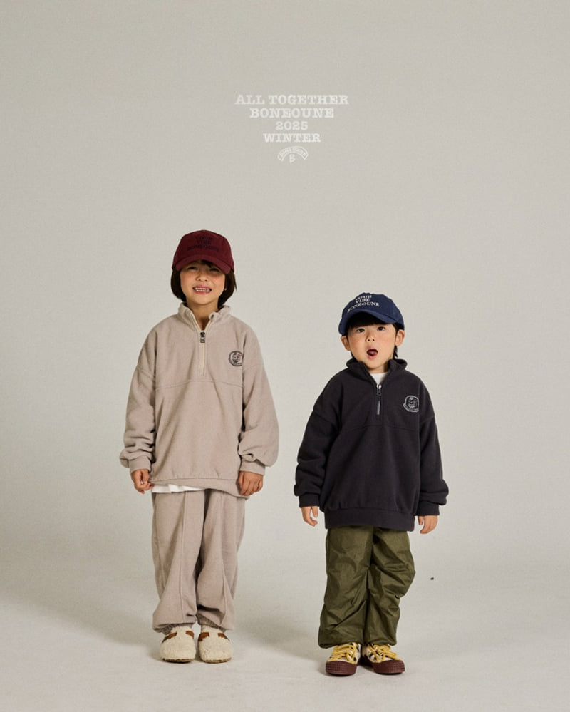 Boneoune - Korean Children Fashion - #designkidswear - Vibe Fleece Half-Zip - 2