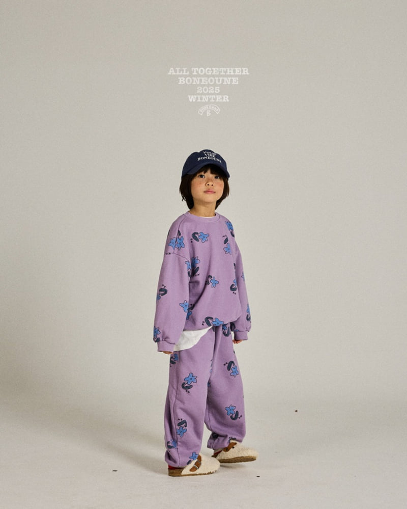 Boneoune - Korean Children Fashion - #discoveringself - Blue Flower Pig Sweatshirt - 10