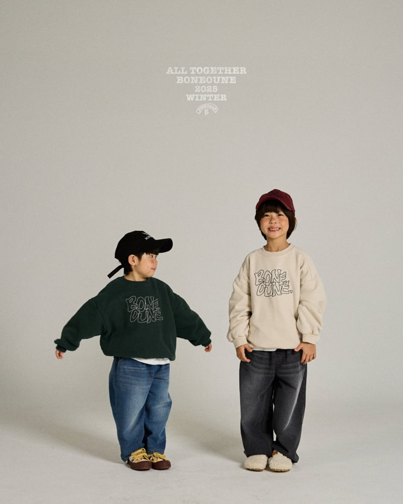 Boneoune - Korean Children Fashion - #designkidswear - Graphic Embroidery Sweatshirt - 4