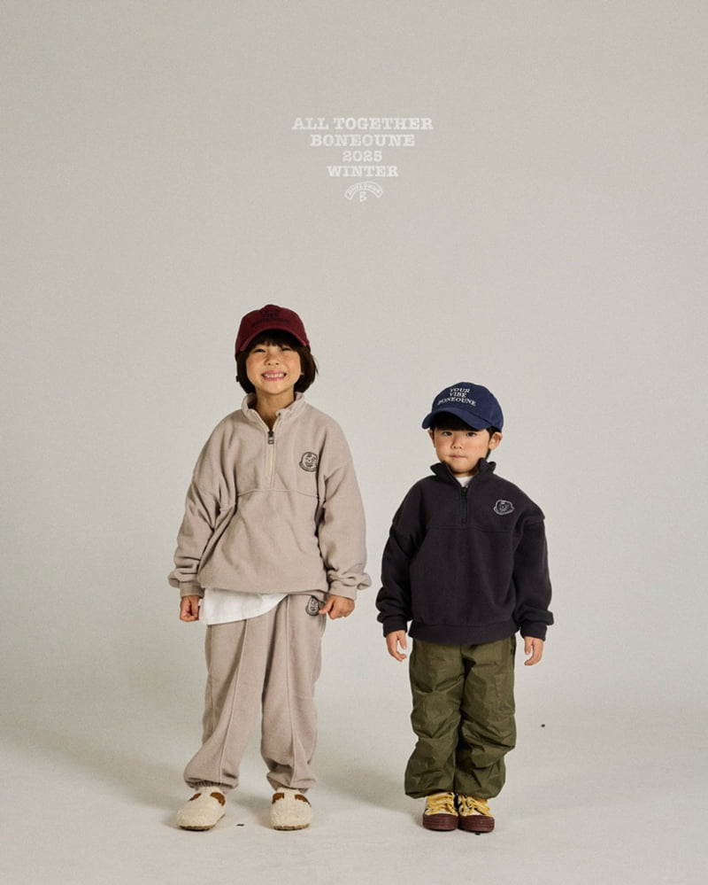 Boneoune - Korean Children Fashion - #discoveringself - Vibe Fleece Half-Zip - 3