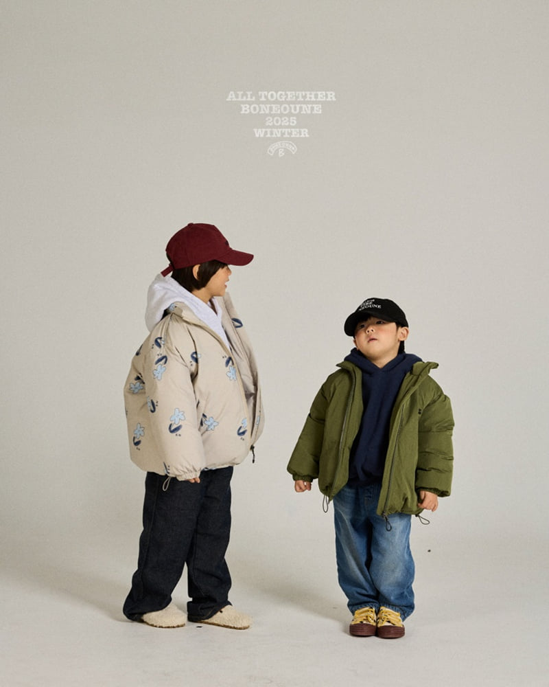 Boneoune - Korean Children Fashion - #fashionkids - Blue Flower Duck Down Jacket (Kids) - 10