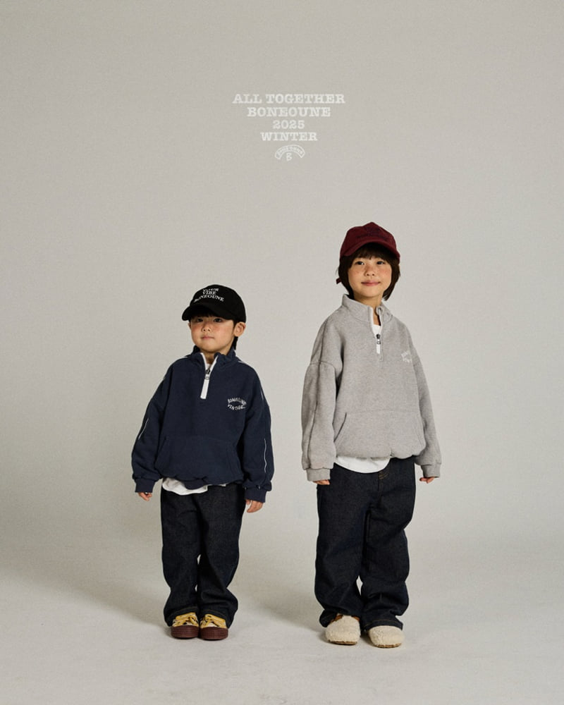 Boneoune - Korean Children Fashion - #kidsshorts - Berry Fleece Half-Zip - 7