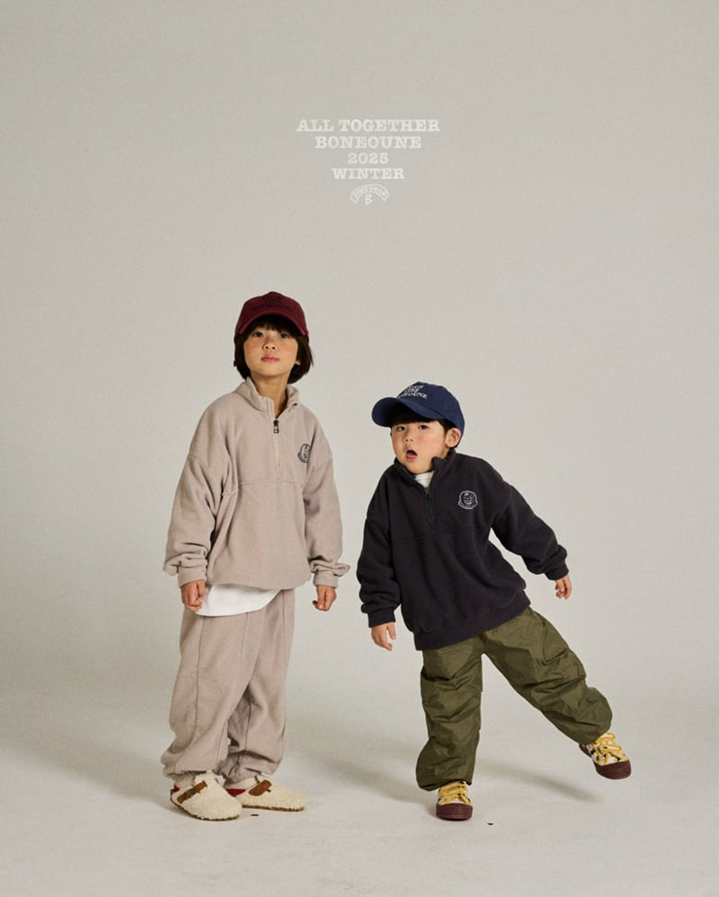 Boneoune - Korean Children Fashion - #kidsshorts - Vibe Fleece Half-Zip - 5