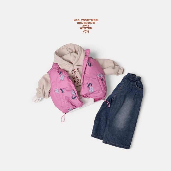 Boneoune - Korean Children Fashion - #prettylittlegirls - Pint Wide Denim Pants - 5