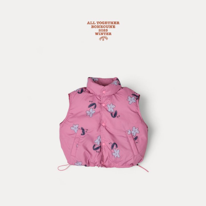 Boneoune - Korean Children Fashion - #todddlerfashion - Flower Down Vest (Junior) - 10