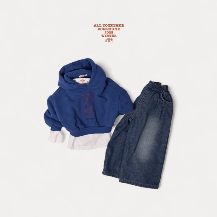 Boneoune - Korean Children Fashion - #toddlerclothing - Pint Wide Denim Pants - 7