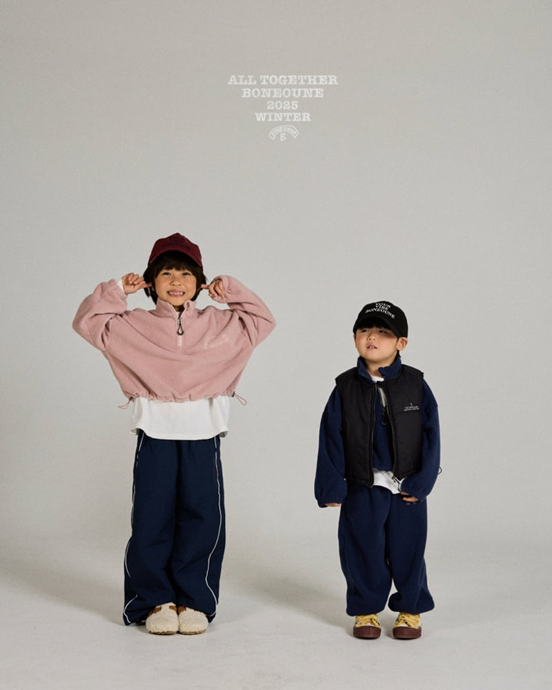 Boneoune - Korean Children Fashion - #toddlerclothing - Rose Crop Half-Zip - 2