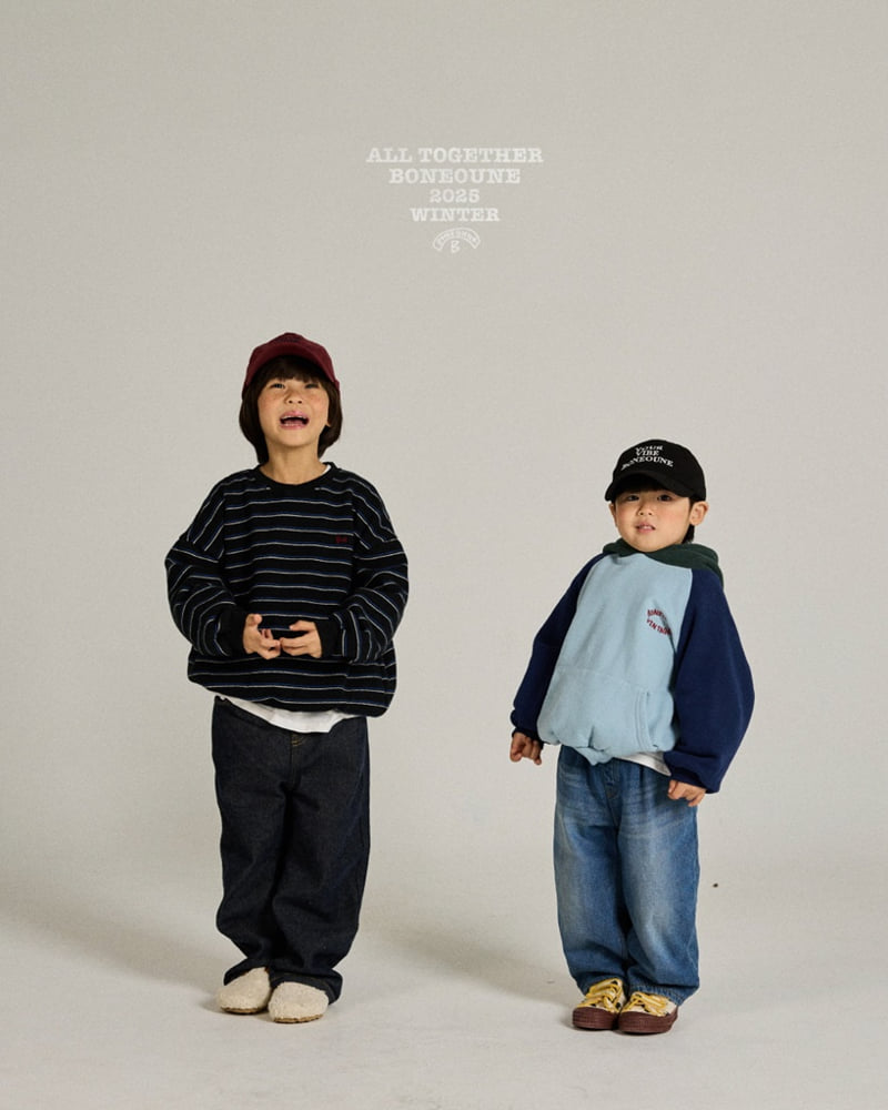 Boneoune - Korean Children Fashion - #toddlerclothing - Tricolor Raglan Hoodie - 11
