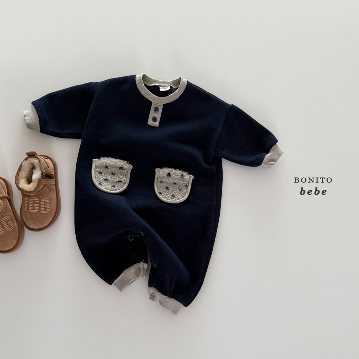 Bonito - Korean Baby Fashion - #smilingbaby - Bebe Fleece Pocket Suit - 4