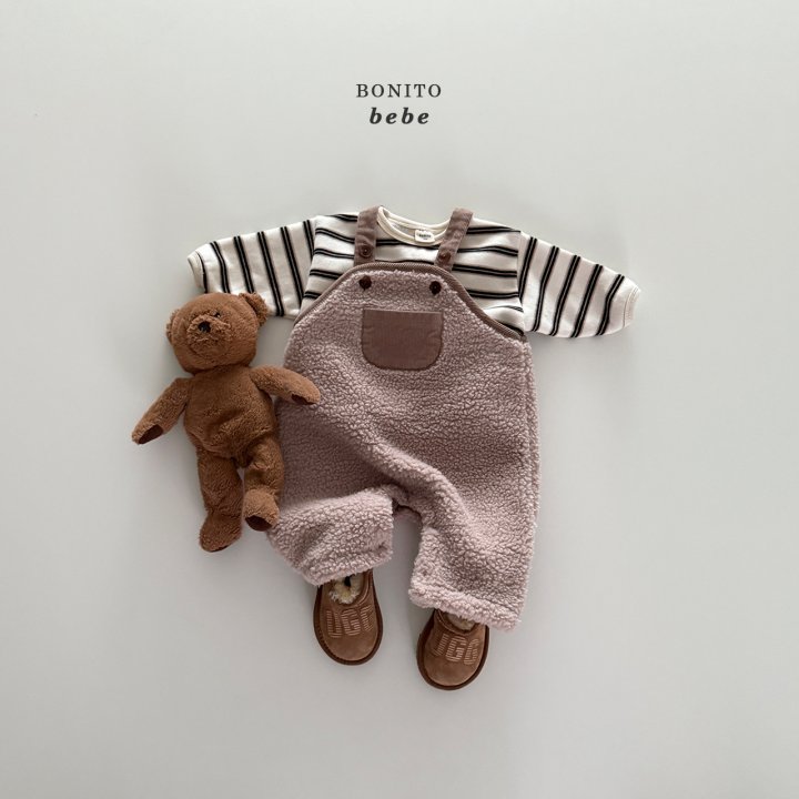 Bonito - Korean Baby Fashion - #babyboutique - Bebe Fuzzy Overall Pants - 7