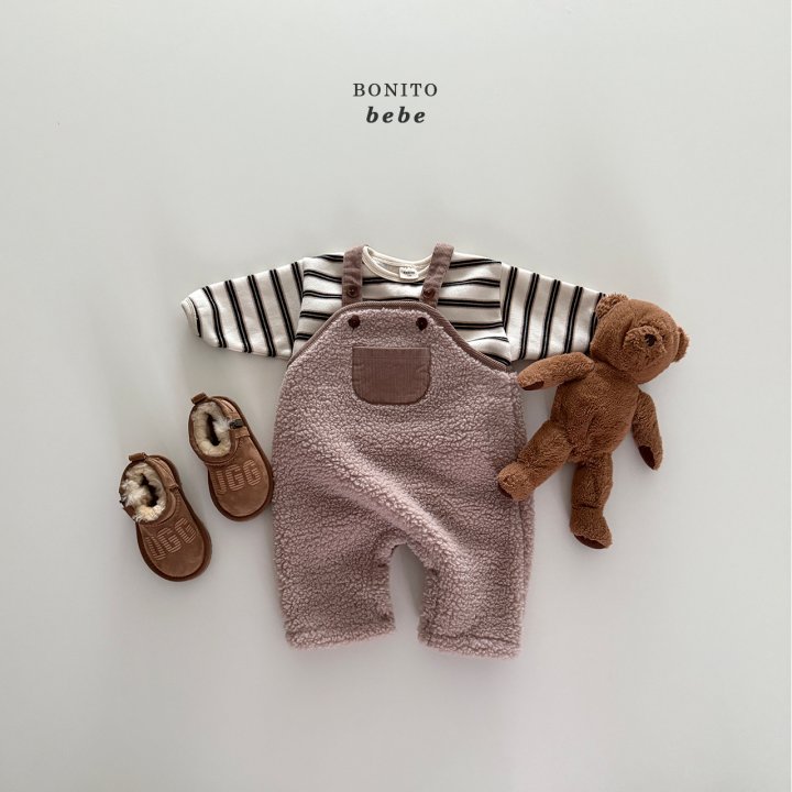 Bonito - Korean Baby Fashion - #babyboutique - Bebe Fuzzy Overall Pants - 8