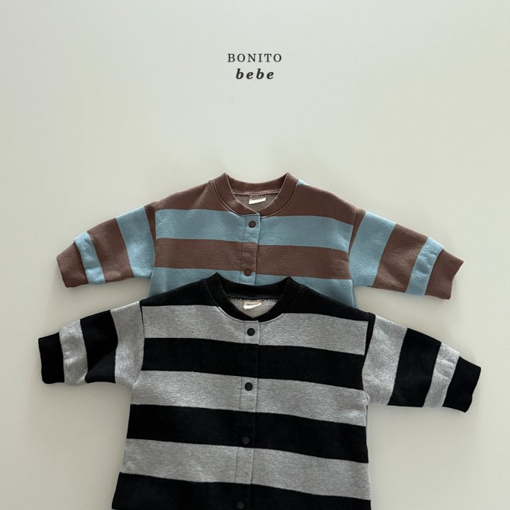 Bonito - Korean Baby Fashion - #babyboutique - Bebe Big Stripe Suit - 3