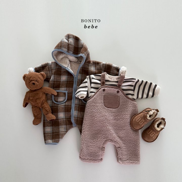 Bonito - Korean Baby Fashion - #babyboutiqueclothing - Bebe Fuzzy Overall Pants - 9