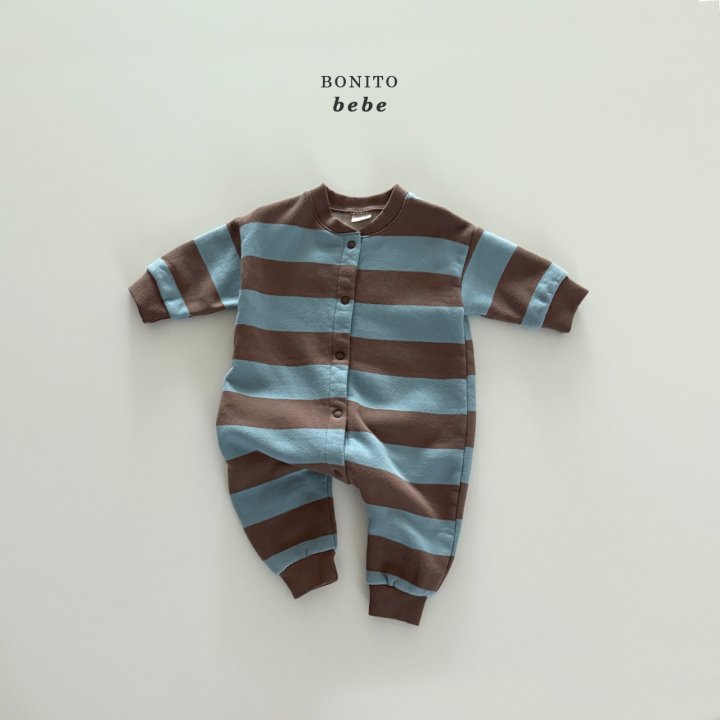 Bonito - Korean Baby Fashion - #babyboutique - Bebe Big Stripe Suit - 4