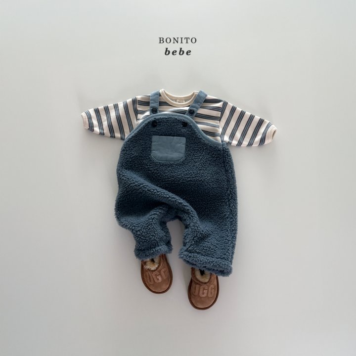 Bonito - Korean Baby Fashion - #babyclothing - Bebe Fuzzy Overall Pants - 10