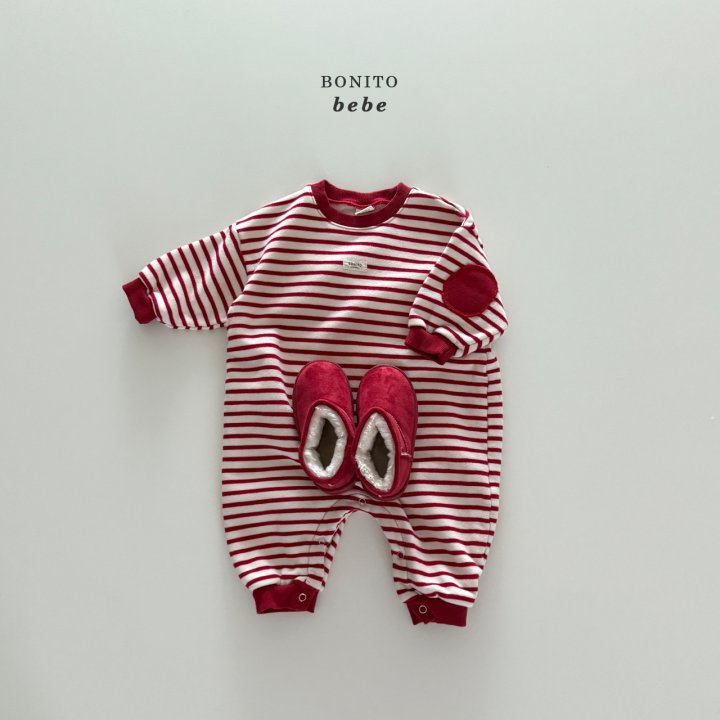 Bonito - Korean Baby Fashion - #babyclothing - Bebe Stripe Round Stitch Suit - 7