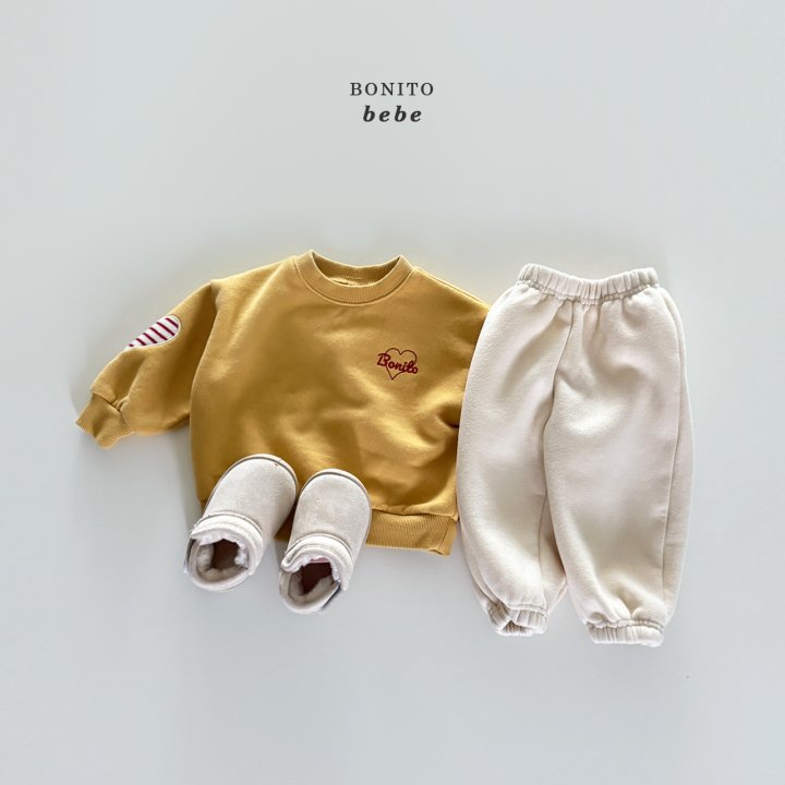 Bonito - Korean Baby Fashion - #babyclothing - Bebe Heart Round Stitch Sweatshirt - 9