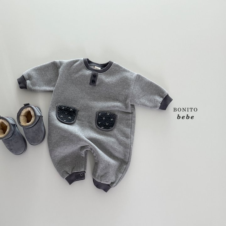 Bonito - Korean Baby Fashion - #babyfever - Bebe Fleece Pocket Suit - 8