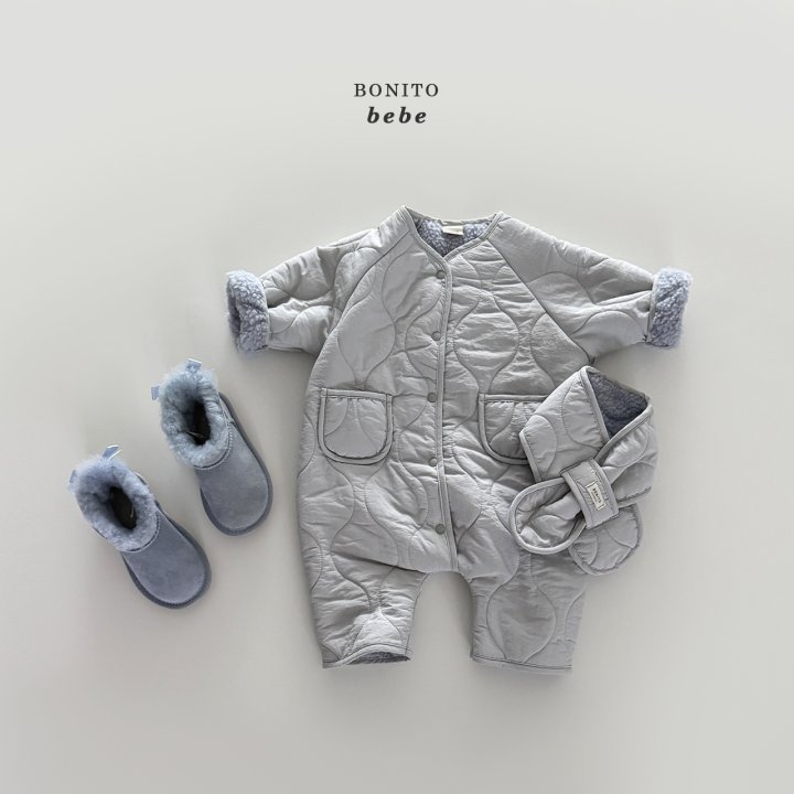 Bonito - Korean Baby Fashion - #babyfever - Bebe Quilted Scarf Suit Set - 5