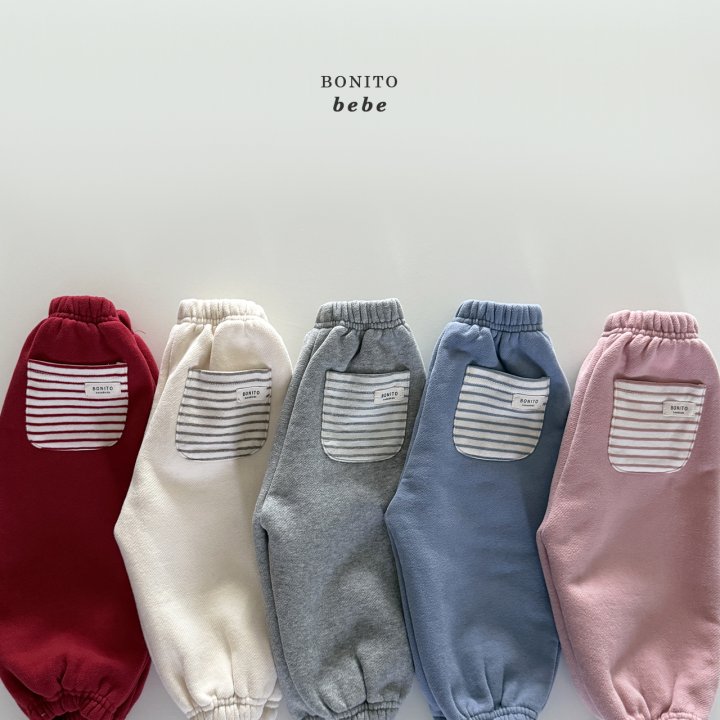 Bonito - Korean Baby Fashion - #babyfever - Bebe Stripe Back Pocket Jogger Pants - 2