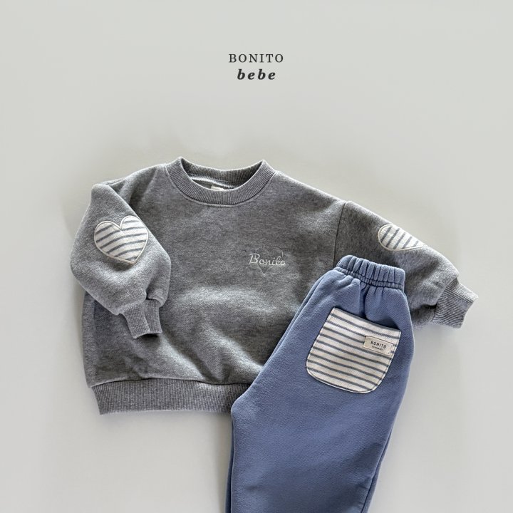 Bonito - Korean Baby Fashion - #babyfever - Bebe Heart Round Stitch Sweatshirt - 11
