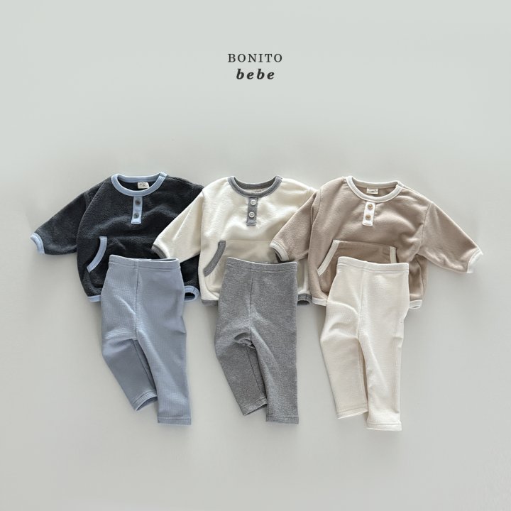 Bonito - Korean Baby Fashion - #babygirlfashion - Bebe Kangaroo Leggings Set
