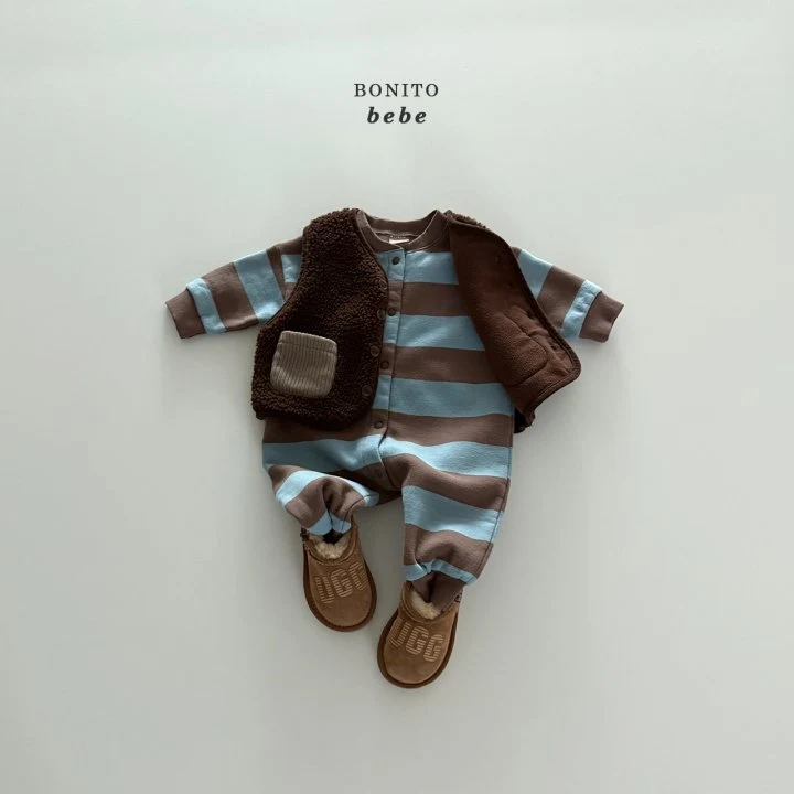 Bonito - Korean Baby Fashion - #babygirlfashion - Bebe Big Stripe Suit - 8