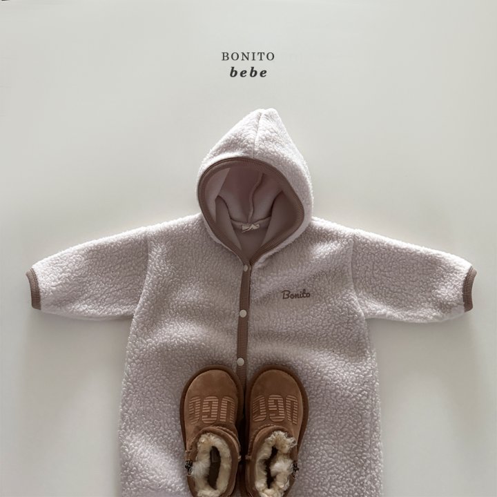 Bonito - Korean Baby Fashion - #babygirlfashion - Bebe Fleece Ribbed Hood Suit - 5