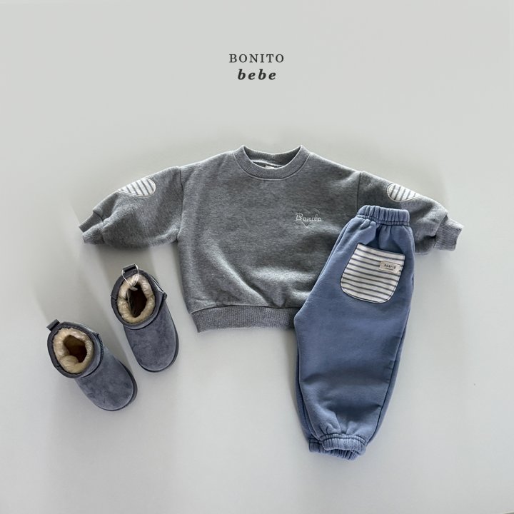 Bonito - Korean Baby Fashion - #babygirlfashion - Bebe Heart Round Stitch Sweatshirt - 12
