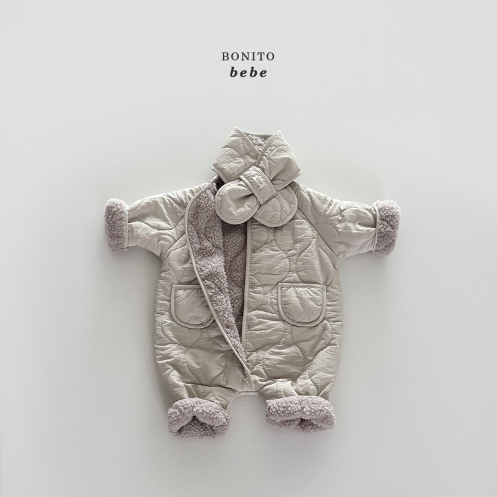 Bonito - Korean Baby Fashion - #babylifestyle - Bebe Quilted Scarf Suit Set - 7