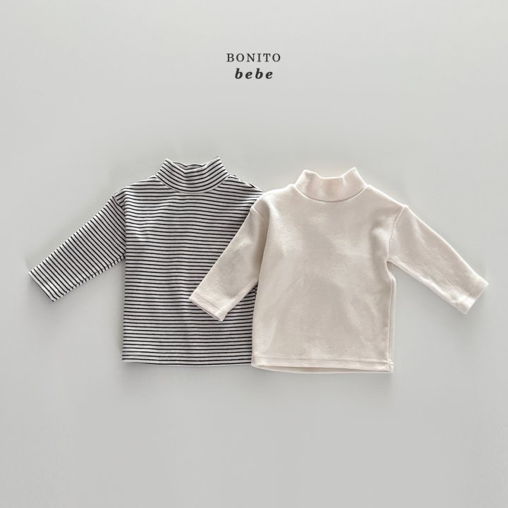 Bonito - Korean Baby Fashion - #babylifestyle - Bebe Mock Neck Tee Set - 3