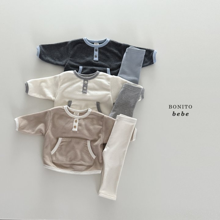 Bonito - Korean Baby Fashion - #babylifestyle - Bebe Kangaroo Leggings Set - 2