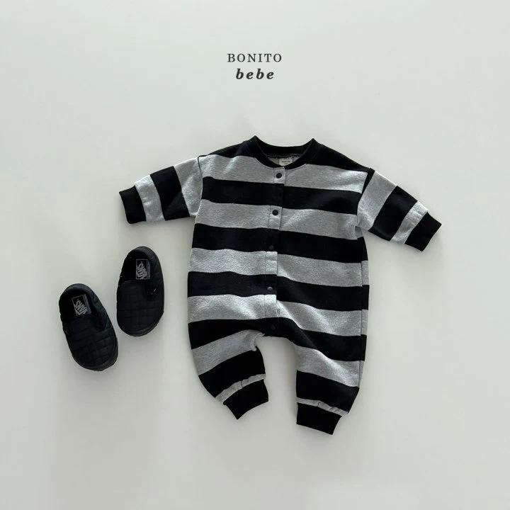 Bonito - Korean Baby Fashion - #babyoninstagram - Bebe Big Stripe Suit - 10
