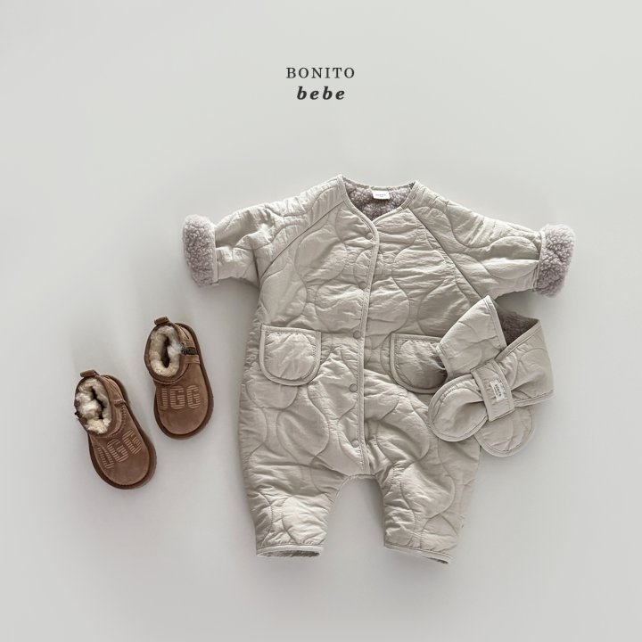 Bonito - Korean Baby Fashion - #babyootd - Bebe Quilted Scarf Suit Set - 9