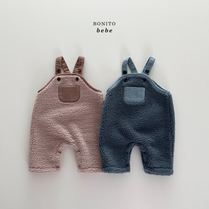 Bonito - Korean Baby Fashion - #babyootd - Bebe Fuzzy Overall Pants
