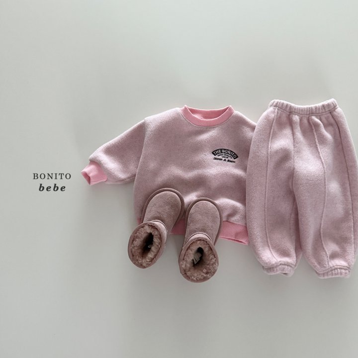 Bonito - Korean Baby Fashion - #babyootd - Bebe Baby Fleece Set - 12