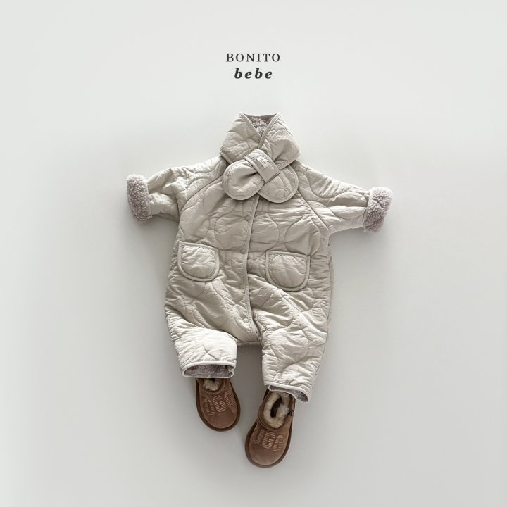 Bonito - Korean Baby Fashion - #babyoutfit - Bebe Quilted Scarf Suit Set - 10