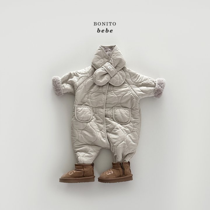 Bonito - Korean Baby Fashion - #babyoutfit - Bebe Quilted Scarf Suit Set - 11