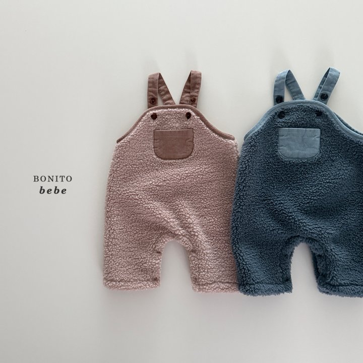 Bonito - Korean Baby Fashion - #babyoutfit - Bebe Fuzzy Overall Pants - 2