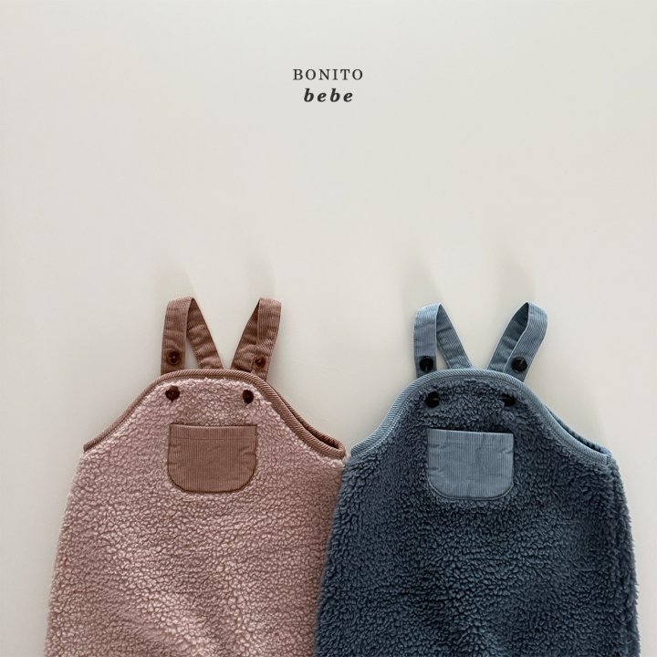 Bonito - Korean Baby Fashion - #babyoutfit - Bebe Fuzzy Overall Pants - 3