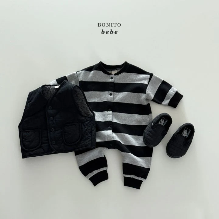 Bonito - Korean Baby Fashion - #babyoutfit - Bebe Big Stripe Suit - 12