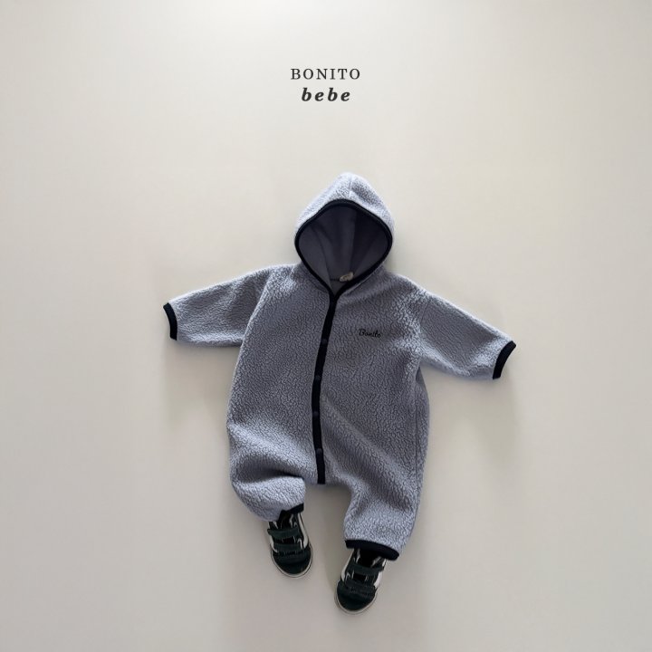 Bonito - Korean Baby Fashion - #babyoutfit - Bebe Fleece Ribbed Hood Suit - 10