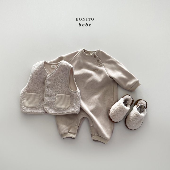 Bonito - Korean Baby Fashion - #babyoutfit - Bebe Knit Fleece Raglan Suit - 5