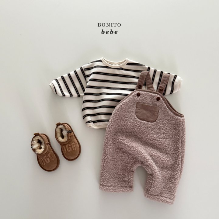 Bonito - Korean Baby Fashion - #babyoutfit - Bebe Fuzzy Overall Pants - 4