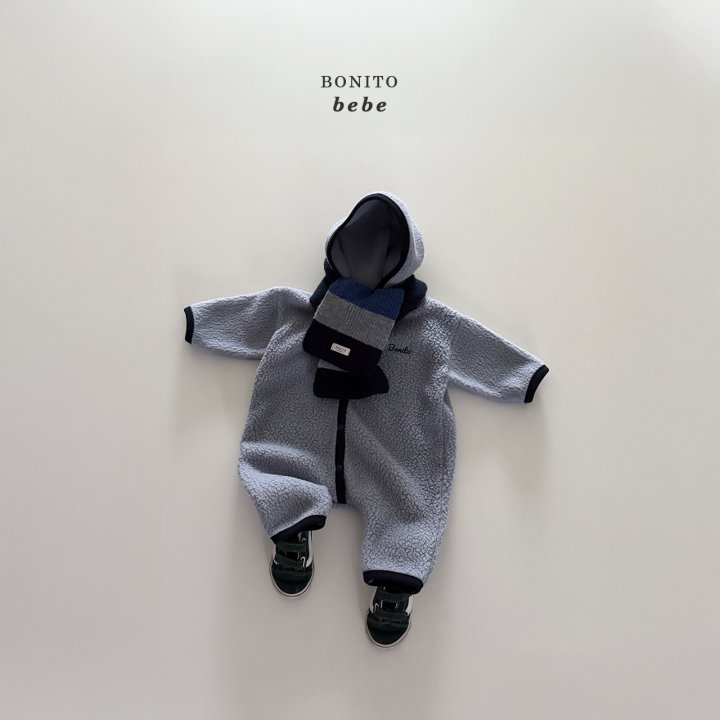 Bonito - Korean Baby Fashion - #babywear - Bebe Fleece Ribbed Hood Suit - 11