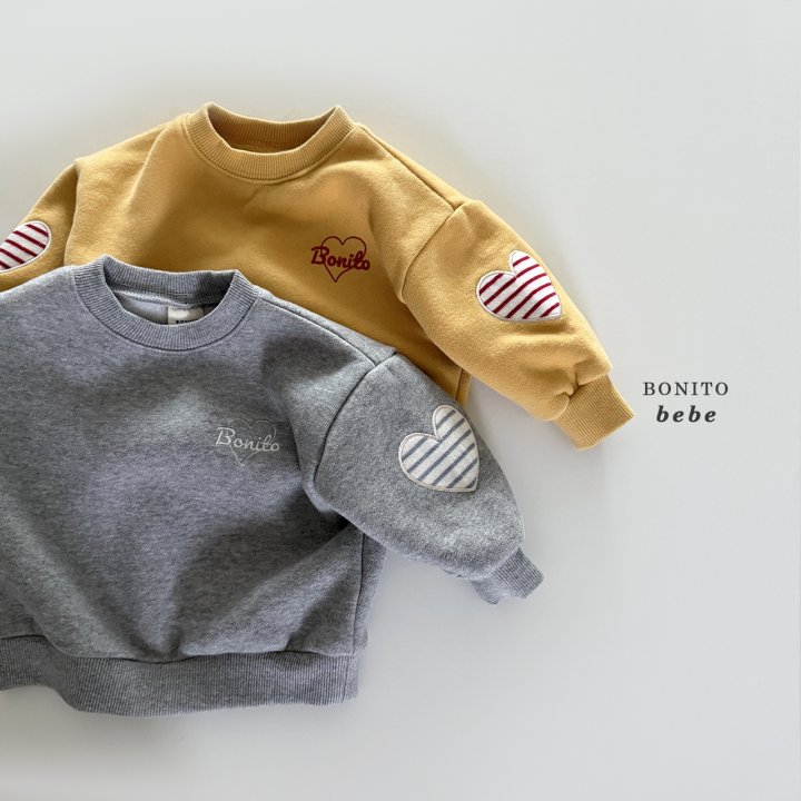 Bonito - Korean Baby Fashion - #babywear - Bebe Heart Round Stitch Sweatshirt - 3