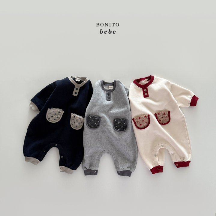 Bonito - Korean Baby Fashion - #onlinebabyboutique - Bebe Fleece Pocket Suit