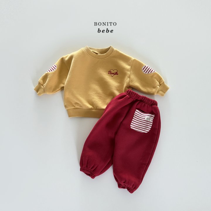 Bonito - Korean Baby Fashion - #babywear - Bebe Heart Round Stitch Sweatshirt - 4