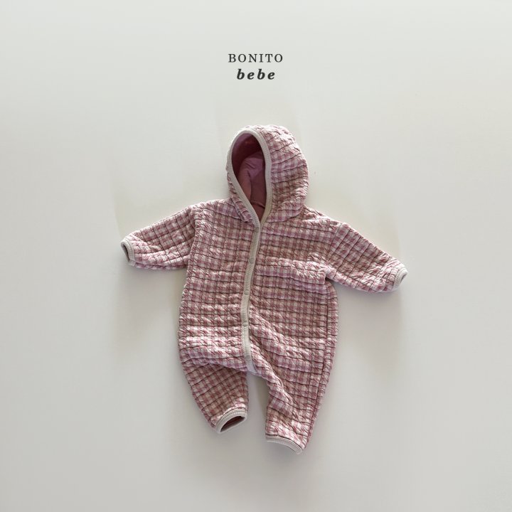 Bonito - Korean Baby Fashion - #onlinebabyshop - Bebe Quilted Check Hood Suit - 7
